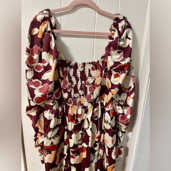 ELOQUII Elements Women's Plus Size Ruched Sleeve Mini Dress - Picture 6 of 7